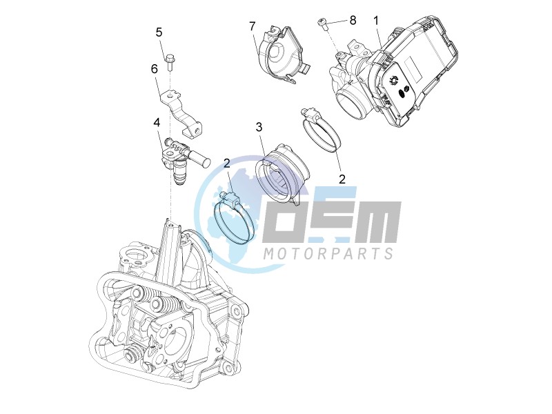 Throttle body - Injector - Union pipe