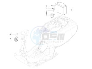 VXL 125 4T 3V drawing Remote control switches - Battery - Horn