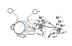 FIDDLE II 50 25KMH (L8) NL EURO4 drawing HEADLIGHT COVER / MIRRORS /  SWITCHES