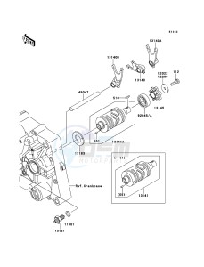 D-TRACKER_125 KLX125DDF XX (EU ME A(FRICA) drawing Gear Change Drum/Shift Fork(s)