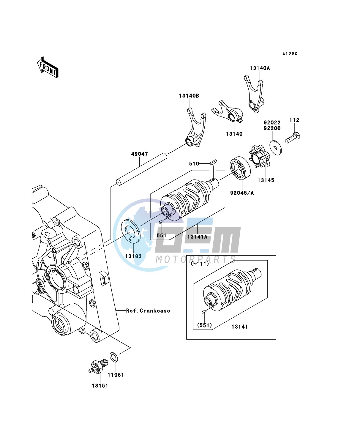 Gear Change Drum/Shift Fork(s)