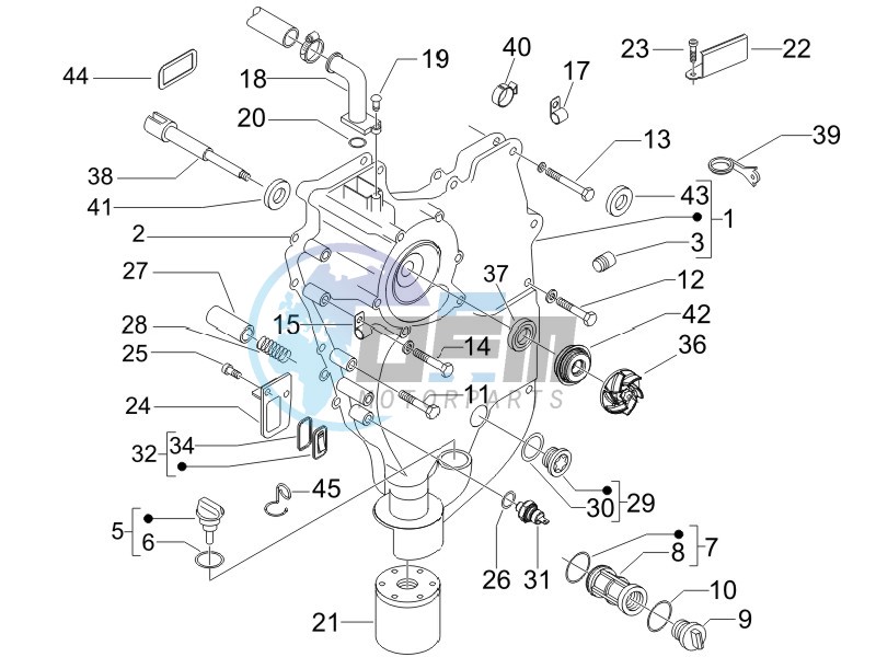 Flywheel magneto cover - Oil filter