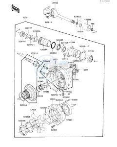 KZ 1300 A (A4) drawing DRIVE SHAFT_FINAL GEARS