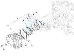 X10 125 4T 4V I.E. E3 (EMEA) drawing Cylinder-piston-wrist pin unit