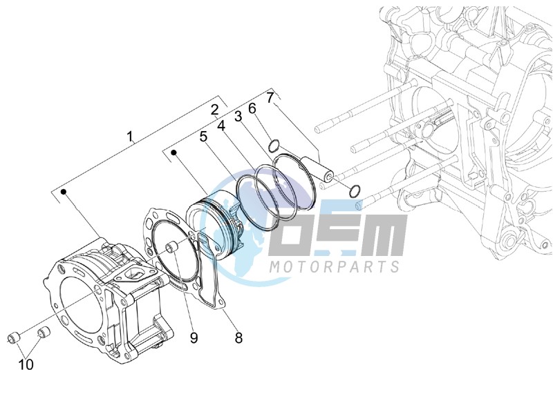 Cylinder-piston-wrist pin unit