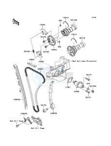 KFX450R KSF450B8F EU drawing Camshaft(s)/Tensioner