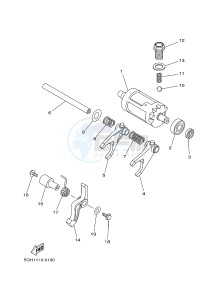 YFM450FWAD YFM45FGPD GRIZZLY 450 EPS (1CTP 1CTR 1CTS) drawing SHIFT CAM & FORK