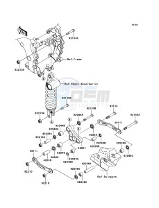 ZZR1400_ABS ZX1400D9F FR GB XX (EU ME A(FRICA) drawing Suspension