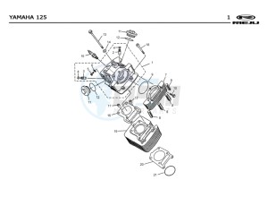 MRX-125-4T-RED drawing CYLINDER HEAD - CYLINDER  Yamaha 125 4T EURO2