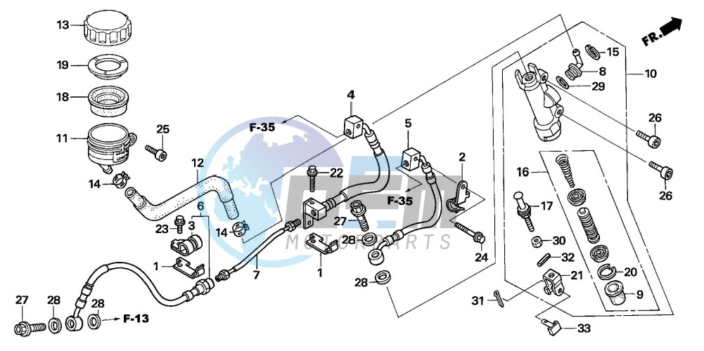 RR. BRAKE MASTER CYLINDER (CB1300A/SA)