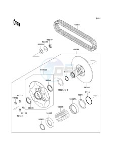 KVF 750 B (BRUTE FORCE 750 4X4I) (B6F-B7FA) B7F drawing DRIVEN CONVERTER_DRIVE BELT