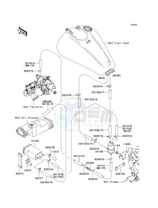 VN 1600 D [VULCAN 1600 NOMAD] (D6F-D8FA) D8FA drawing FUEL EVAPORATIVE SYSTEM -- CA- -