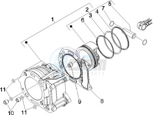 GT 250 ie 60 deg USA drawing Cylinder - piston - wrist pin unit