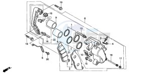 CB250 drawing FRONT BRAKE CALIPER