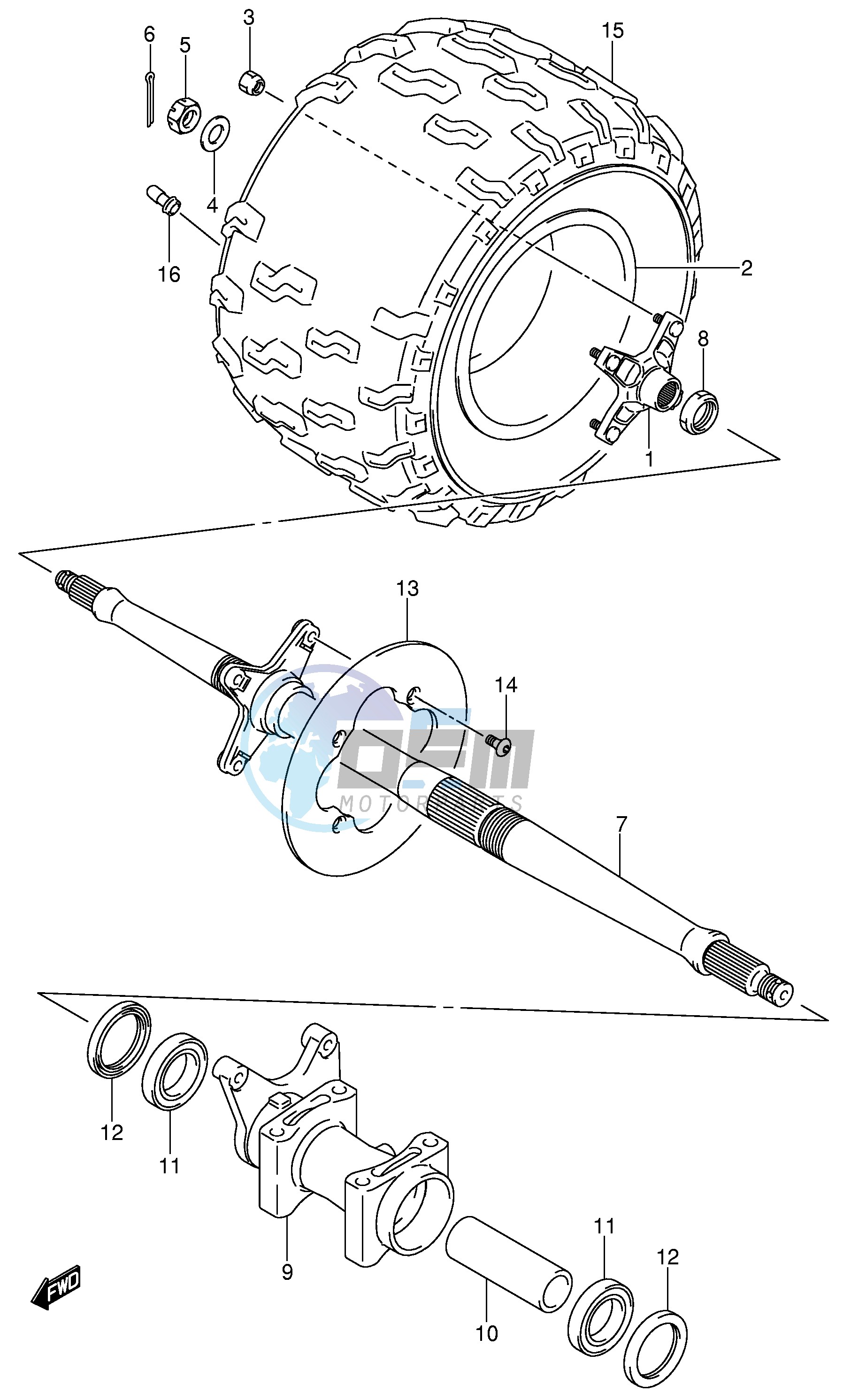 RIGHT REAR WHEEL (MODEL K4)