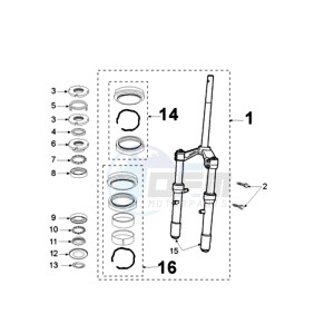 SAT125 drawing FRONT FORK / STEERINGHEAD 8