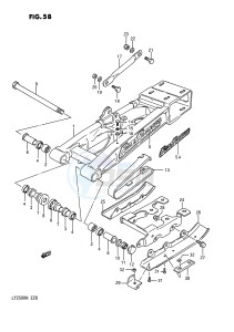 LT250R (E28) drawing REAR SWINGING ARM (MODEL H J K L)