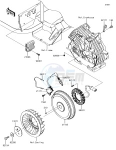 MULE SX 4x4 KAF400HHF EU drawing Generator/Ignition Coil