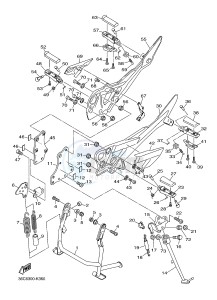 XJ6F ABS 600 DIVERSION F (ABS) (1DG4) drawing STAND & FOOTREST