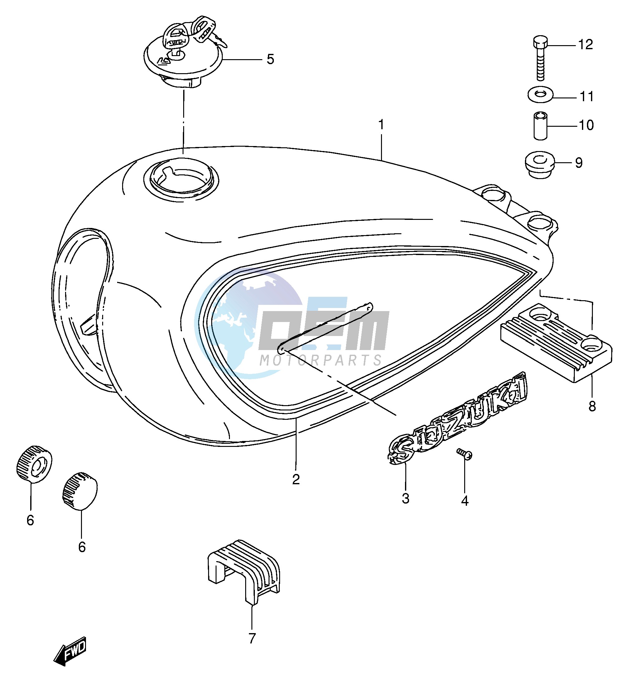 FUEL TANK (MODEL D K M N R)