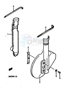 DR600R (E2) drawing FRONT FORK COVER (MODEL G)