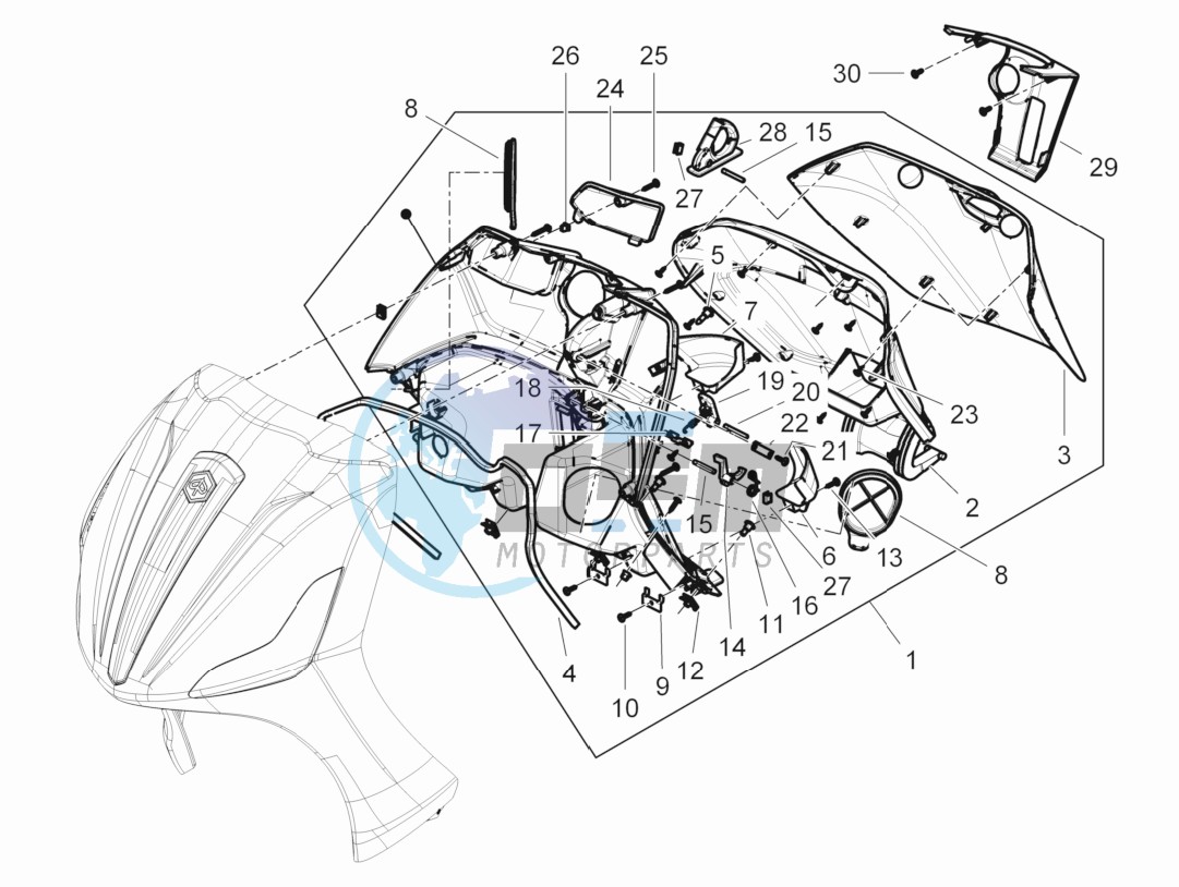 Front glove-box - Knee-guard panel