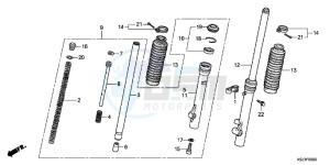 CRF100FD CRF100F Europe Direct - (ED) drawing FRONT FORK