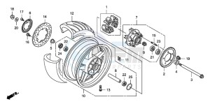 CB1300SA CB1300SUPERBOLD'OR drawing REAR WHEEL