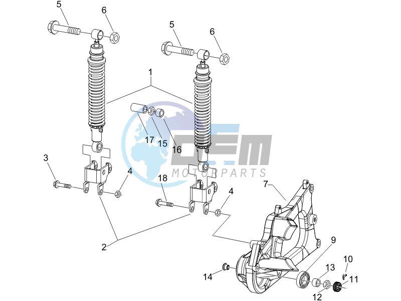 Rear suspension - Shock absorbers