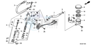 GL1800A UK - (E / MKH) drawing REAR BRAKE MASTER CYLINDER