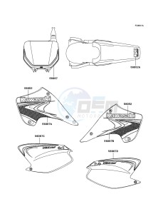 KX125 KX125M7F EU drawing Decals