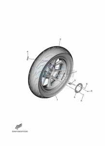 MWD300 TRICITY 300 (BX91) drawing REAR WHEEL