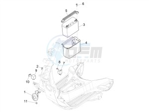 SPRINT 50 4T 4V NOABS E2 (NAFTA) drawing Remote control switches - Battery - Horn