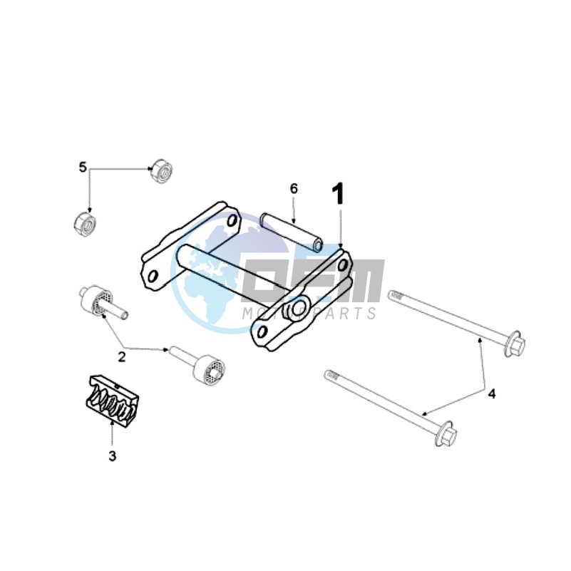 ENGINEMOUNT WITH SHORT MOUNT RUBBERS