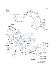 KAF 620 A [MULE 2510 4X4] (A1-A5) [MULE 2510 4X4] drawing FRONT FENDER-- S- -