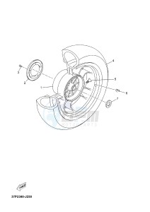 YP125RA (ABS) X-MAX125 ABS X-MAX125 ABS (2ABD) drawing REAR WHEEL