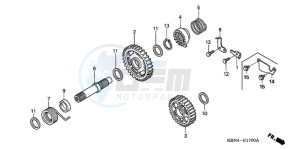 CRF250R9 Europe Direct - (ED / CMF) drawing KICK STARTER SPINDLE