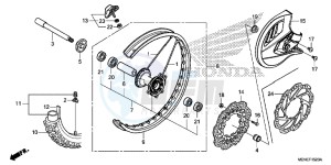 CRF450RD CRF450R Europe Direct - (ED) drawing FRONT WHEEL