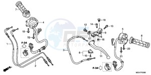 CBR600FAB CBR600F ABS E drawing HANDLE LEVER/ SWITCH/ CABLE