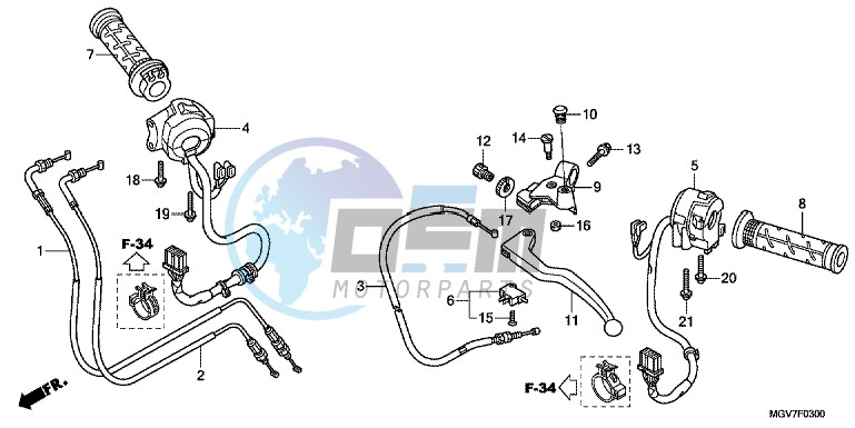 HANDLE LEVER/ SWITCH/ CABLE