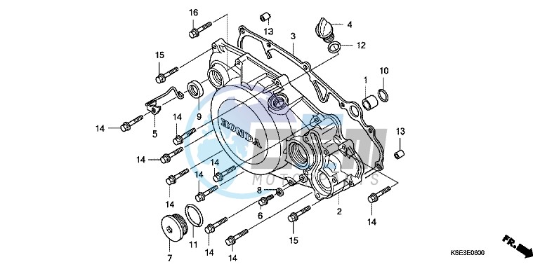 R. CRANKCASE COVER