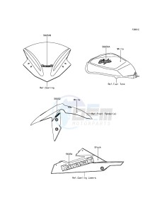 NINJA 300 ABS EX300BEF XX (EU ME A(FRICA) drawing Decals(White)