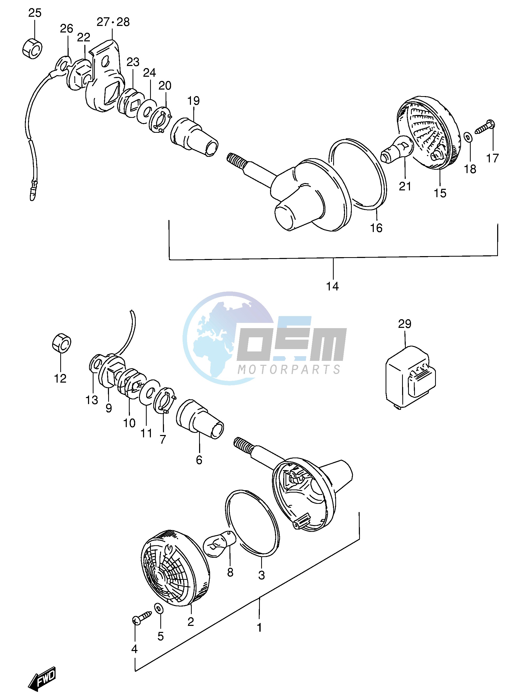 TURN SIGNAL LAMP (GN125ER E73,P73)