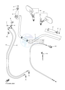 XVS1300A MIDNIGHT STAR (1CS4) drawing STEERING HANDLE & CABLE