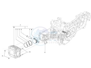 LX 150 4T ie USA drawing Cylinder-piston-wrist pin unit