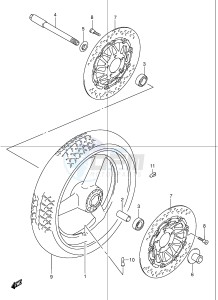 GSF1200 (E2) Bandit drawing FRONT WHEEL