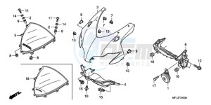 CBR1000RA9 BR / ABS MME drawing UPPER COWL (1)