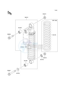 KVF700 D [PRAIRIE 700 4X4 TEAM GREEN SPECIAL EDITION] (D1) D1 drawing SHOCK ABSORBER-- S- -