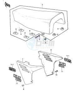 KLX 250 A [KLX250] (A1-A2) [KLX250] drawing SEAT_SIDE COVERS