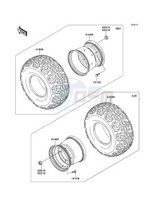 MULE 4010 DIESEL 4x4 KAF950F9F EU drawing Tires